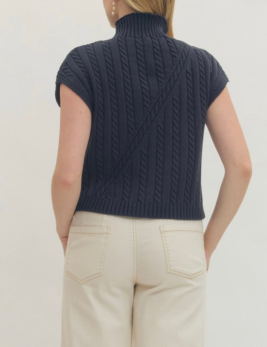 Cable Knit SS Sweater