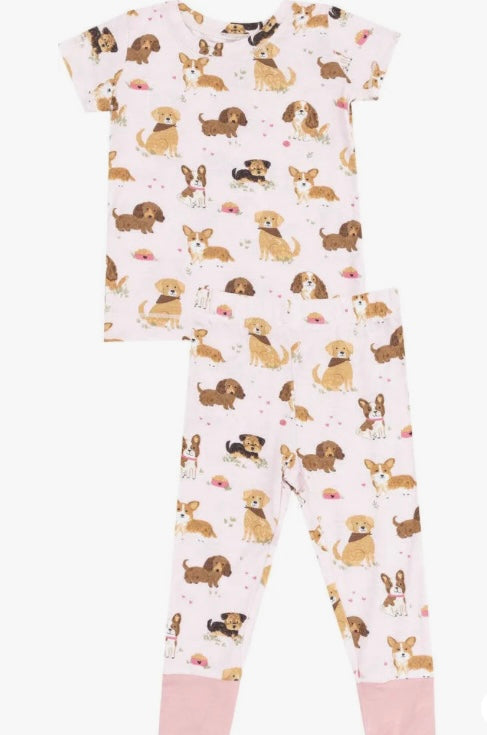 Angel Dear Best Friend Dogs PINK S/S Loungewear Set