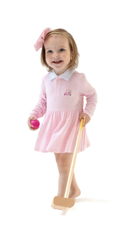 Angel Dear Pink Striped L/S Bodysuit Dress
