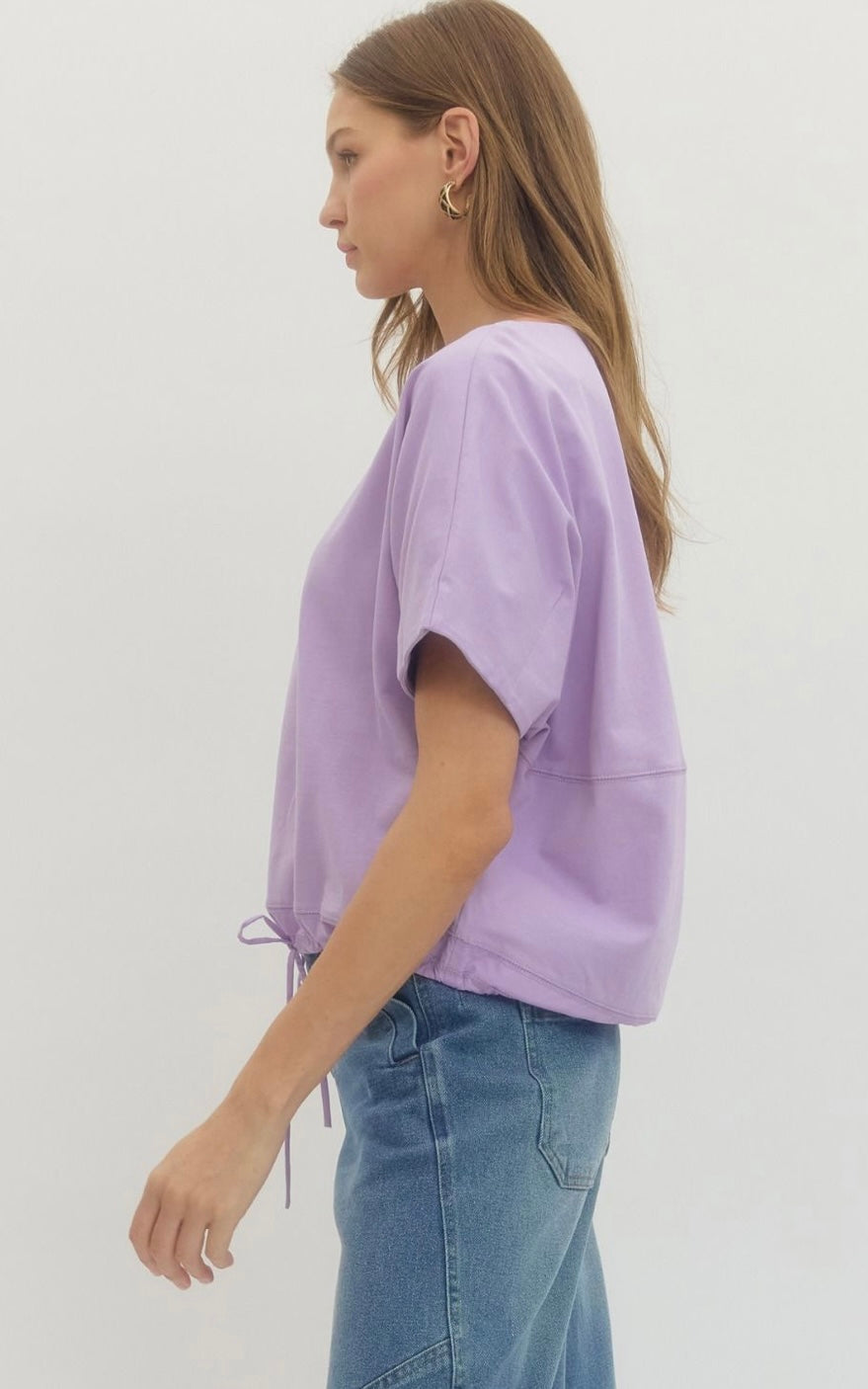 Solid Drawstring SS Top