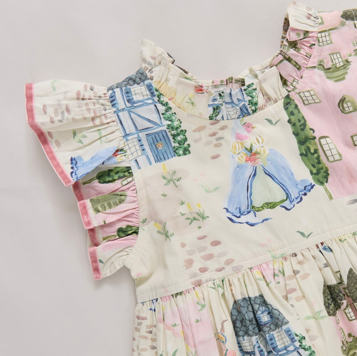 Girls Jennifer Dress-Whimsical Castle