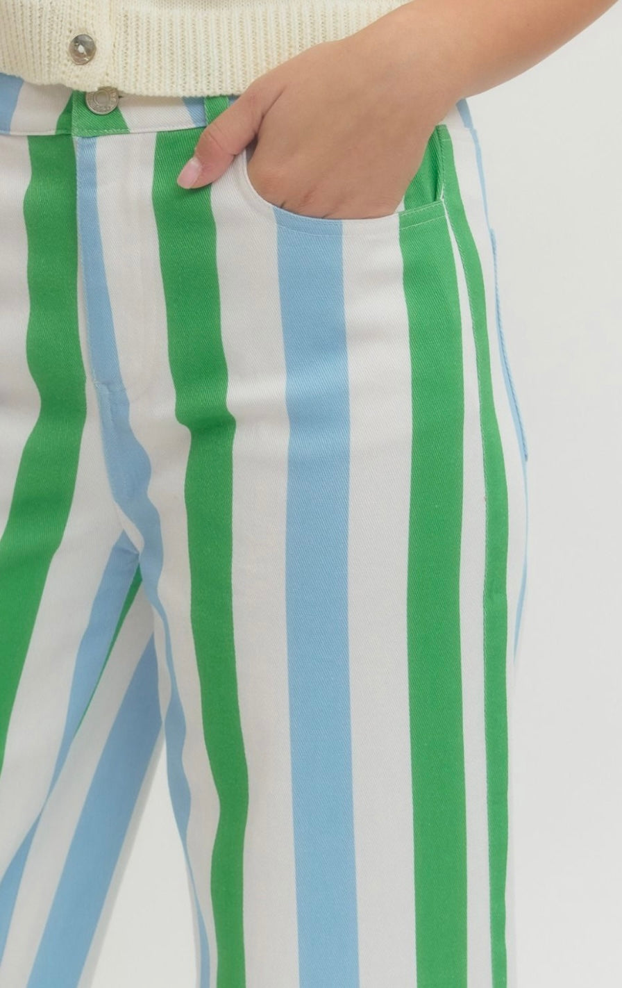 Entro Blue Multi Striped Pants