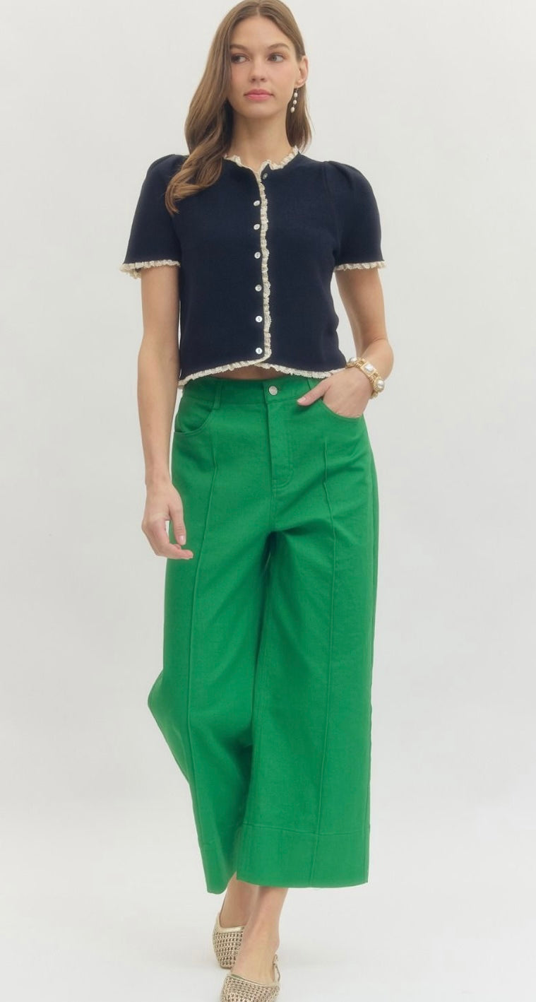 Wide Leg with Front Pintuck Detail