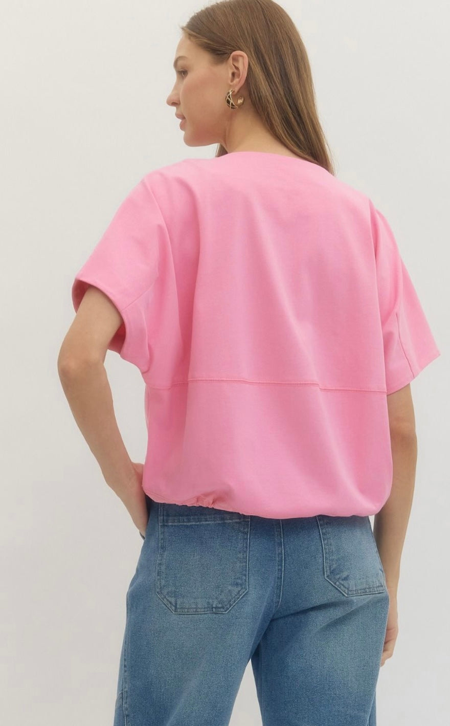 Solid Drawstring SS Top