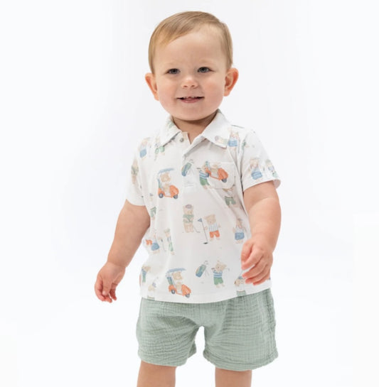 Golfing Teddy Bears Polo with Casual Short