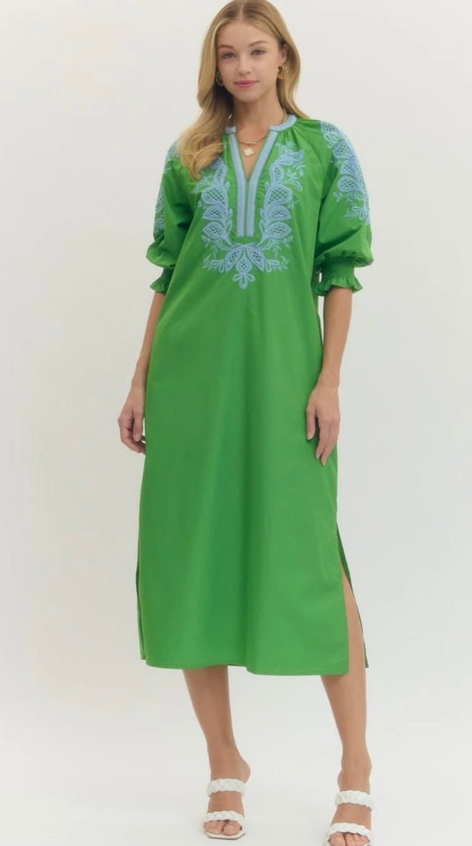 Embroidered Midi