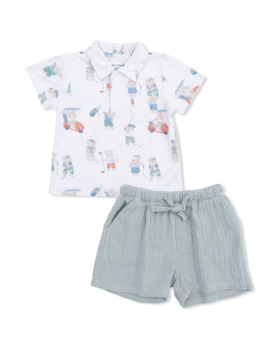 Golfing Teddy Bears Polo with Casual Short