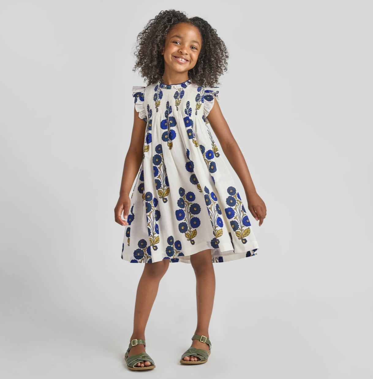 Stevie Dress-Navy Buttercup Floral