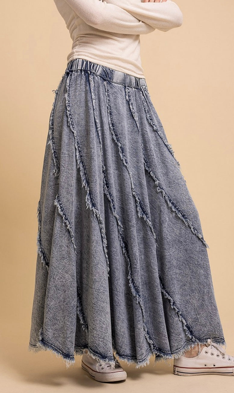 Blue Velvet Lightweight Denim Skirt