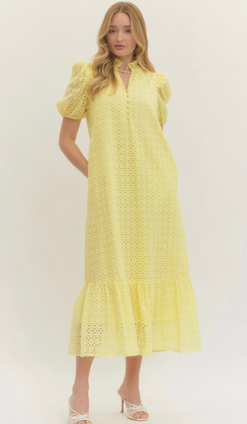 Eyelet Midi Dress