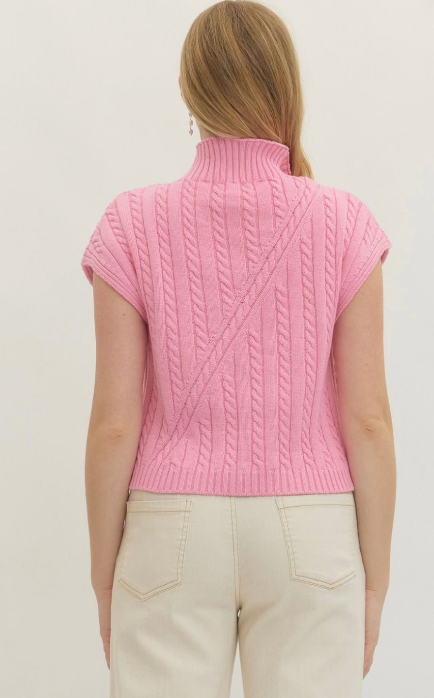 Cable Knit SS Sweater