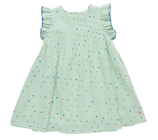 Jaipur Dress-Pastel Green Polka Dot