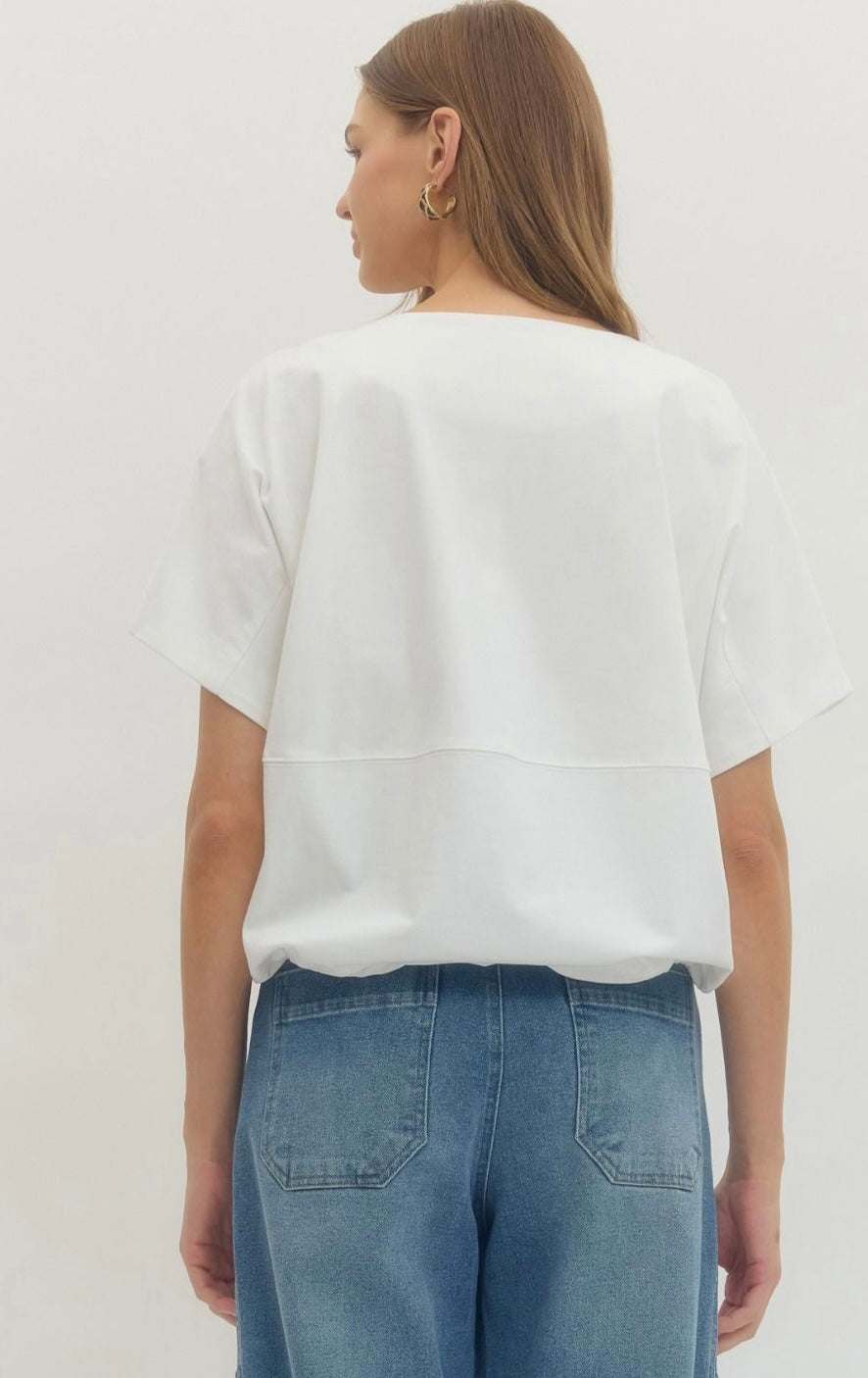 Solid Drawstring SS Top