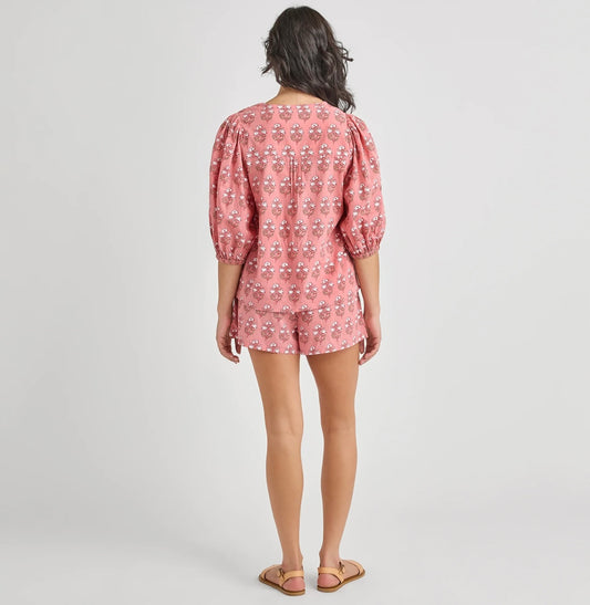 Womens Indira Top-Pink Strawflower