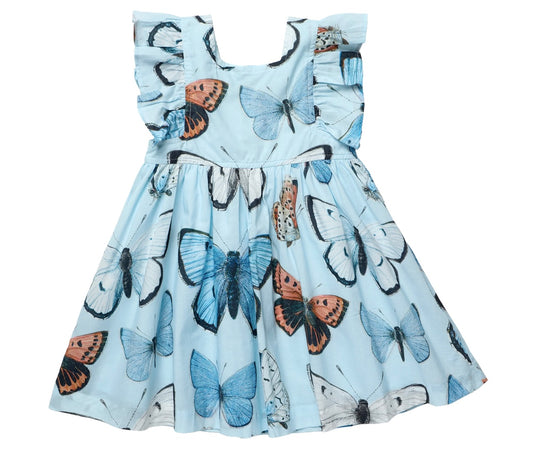 Elsie Dress-Blue Vintage Butterflies