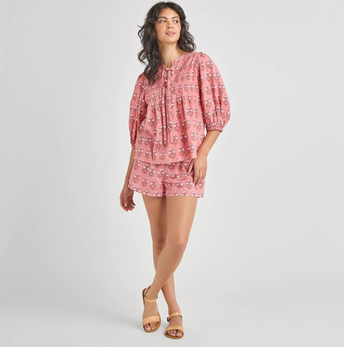 Womens Indira Top-Pink Strawflower