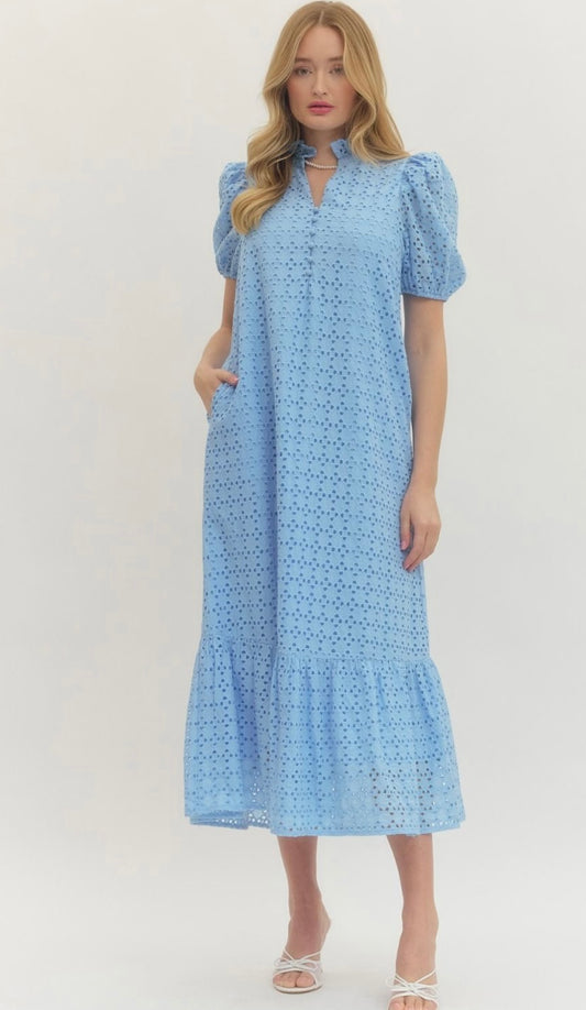 Eyelet Midi Dress