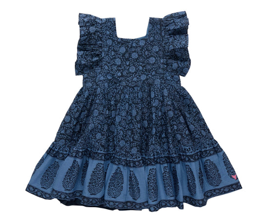Elsie Dress-Steller Blue Garden Floral
