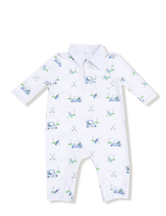 Angel Dear BLUE Golf Polo Romper