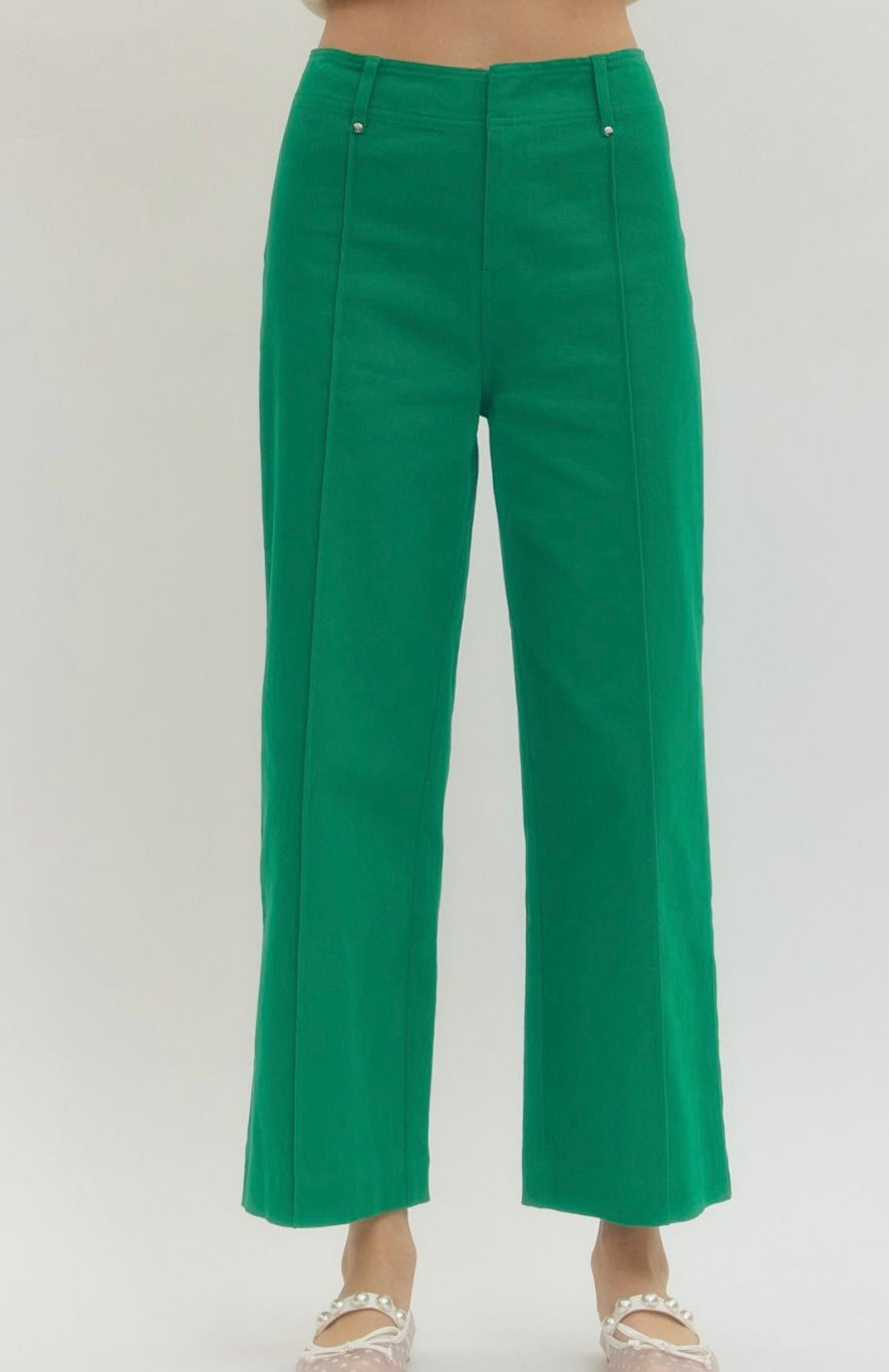 Wide Leg Pants with Front Seam Detail