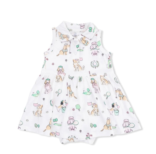 Country Club Dogs Pink Polo Tennis Dress