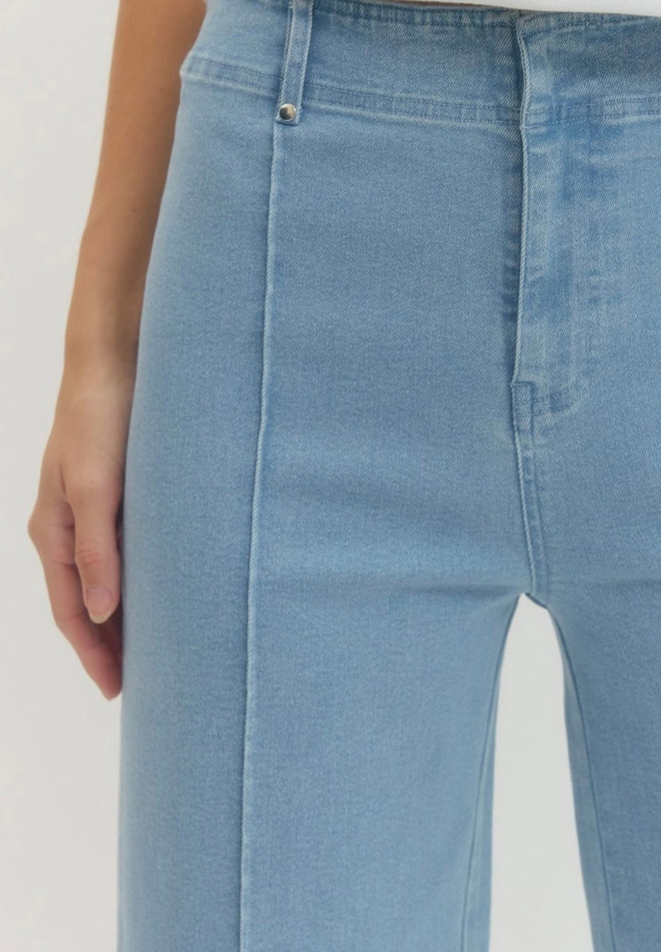 Wide Leg Pants with Front Seam Detail