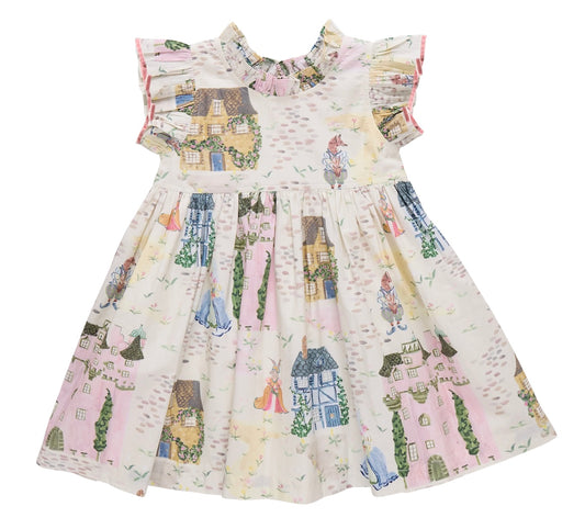 Girls Jennifer Dress-Whimsical Castle