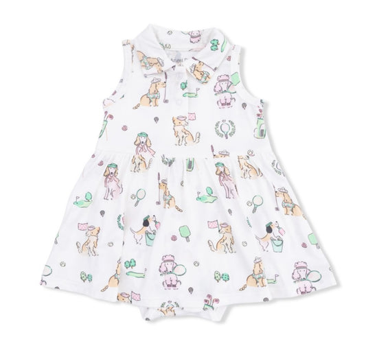 Angel Dear Pink Golf Dogs Polo Tennis Dress