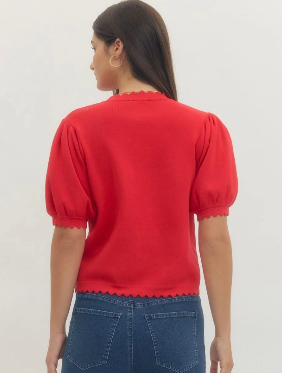 Scalloped Lightweight Sweater