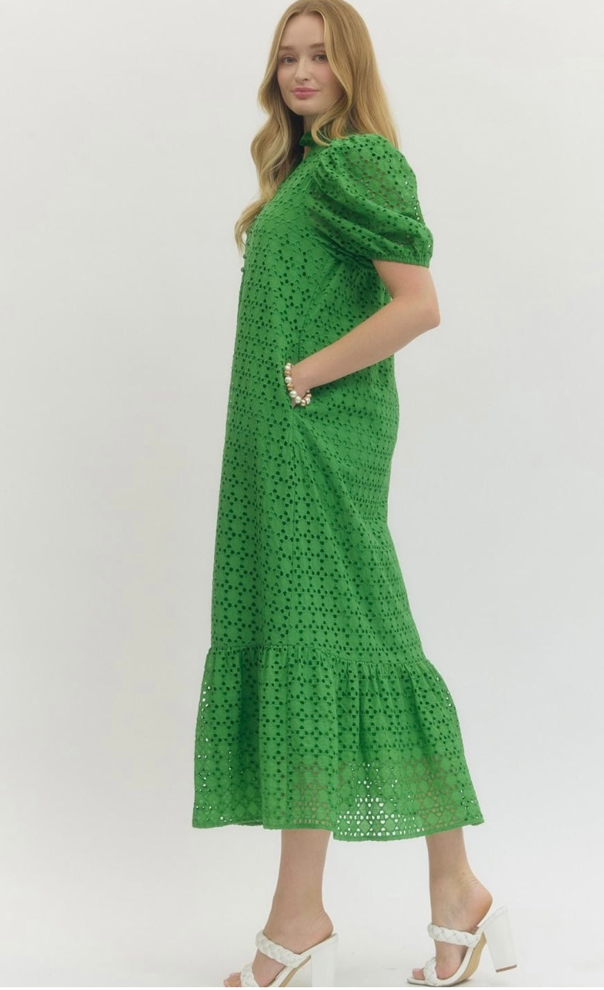 Eyelet Midi Dress