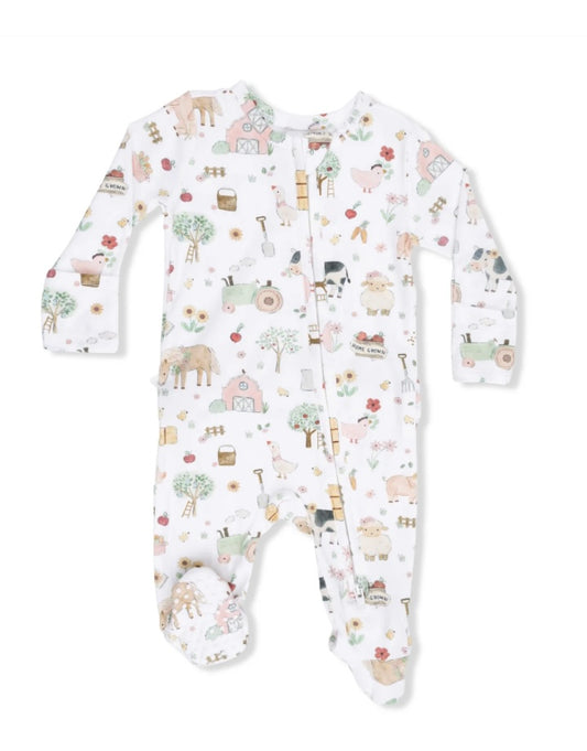 Cute Farm Animals UNI 2 Way Zipper Footie