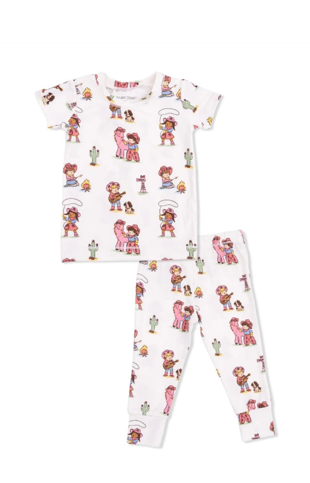 Vintage Cowgirls Short Sleeve Loungewear Set