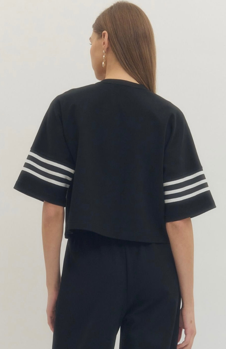 Knit pants with contrast detail
