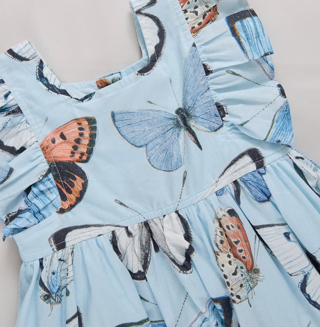 Elsie Dress-Blue Vintage Butterflies