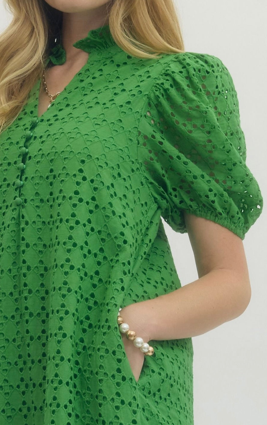 Eyelet Midi Dress