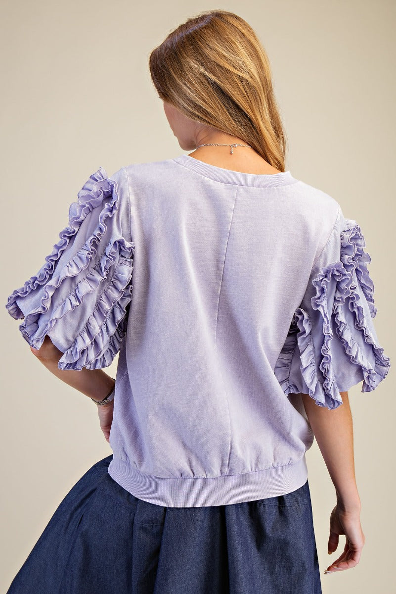 Ruffled Short Sleeves Top