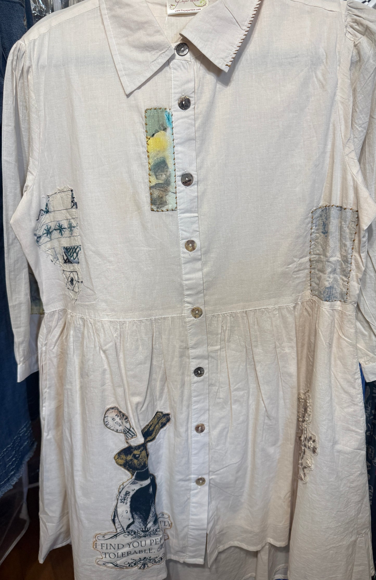 Lightweight Natural Button Rabbit Shirt