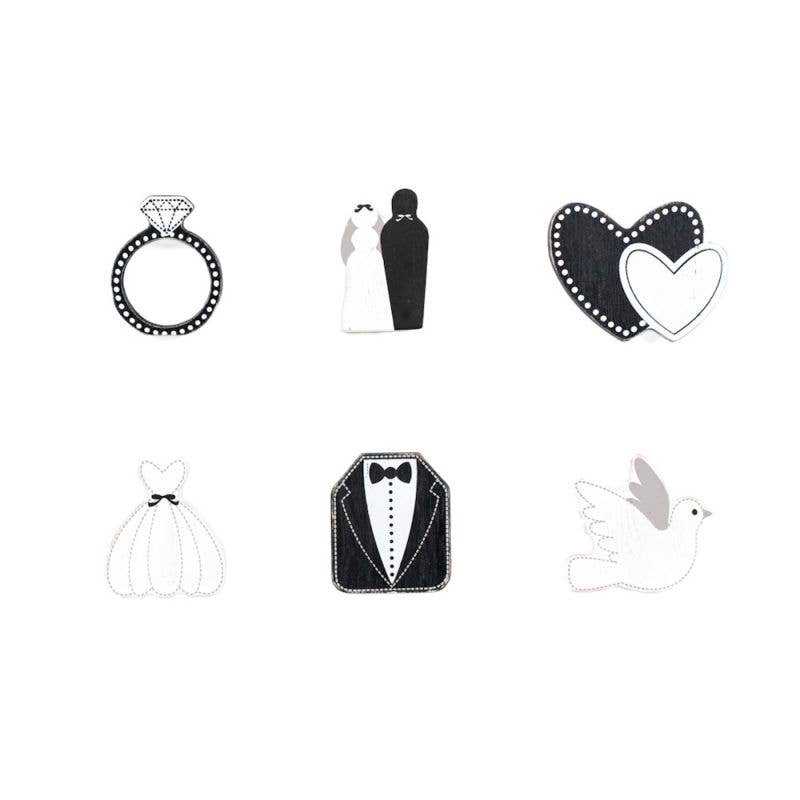 Wedding Bride & Groom 3x2x.25 wood shape s/6 for our Letterboards and Ledgies