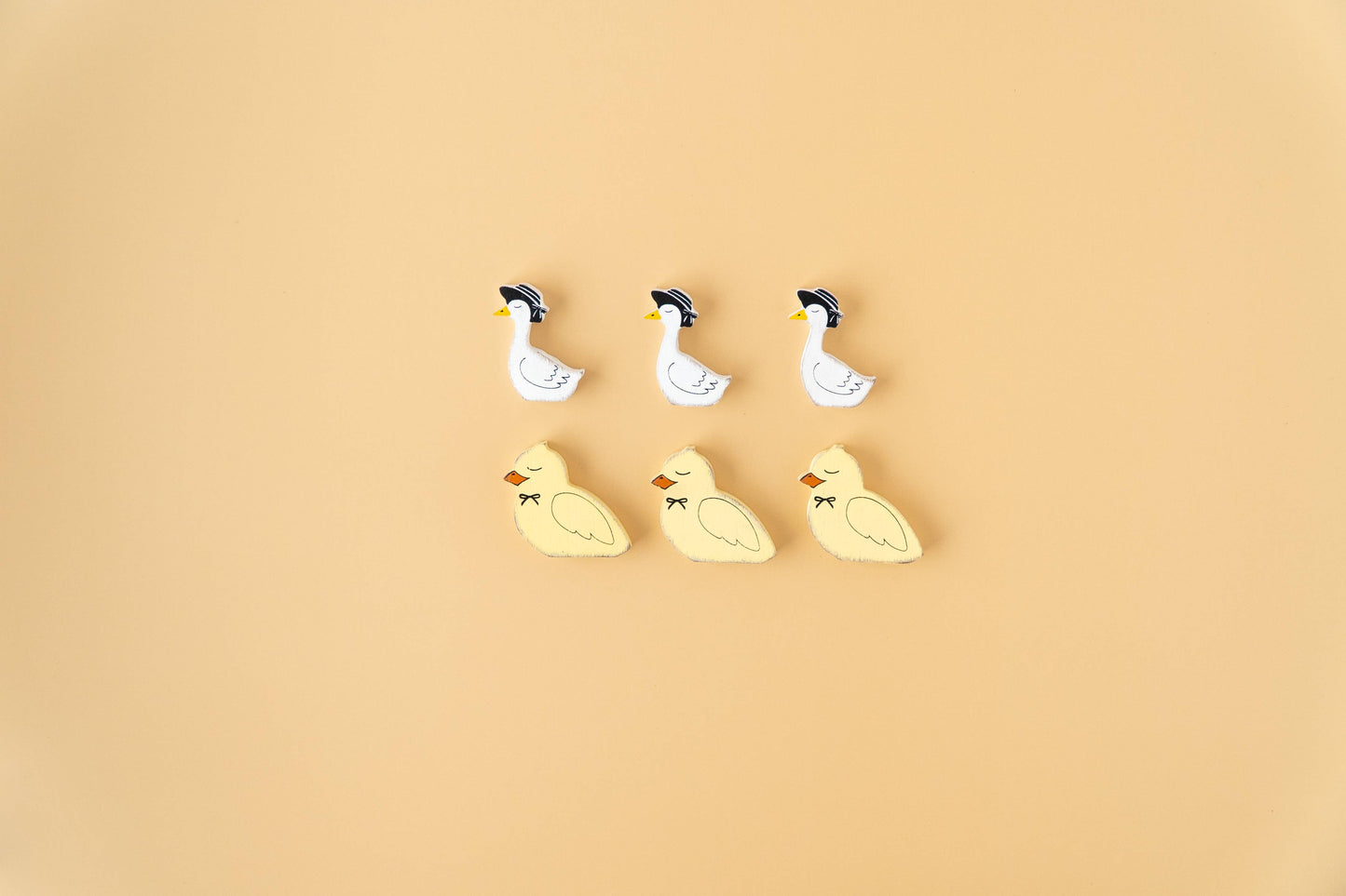 Ducks & Chicks 2x2 wd shps s/6 for our LETTERBOARDS